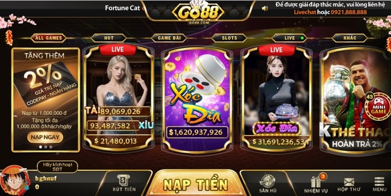 Giao diện cổng game thân thiện và dễ dàng sử dụng