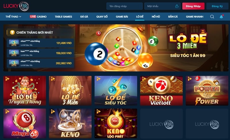 Nhà cái uy tín top đầu Lucky88 về sản phẩm lô đề online