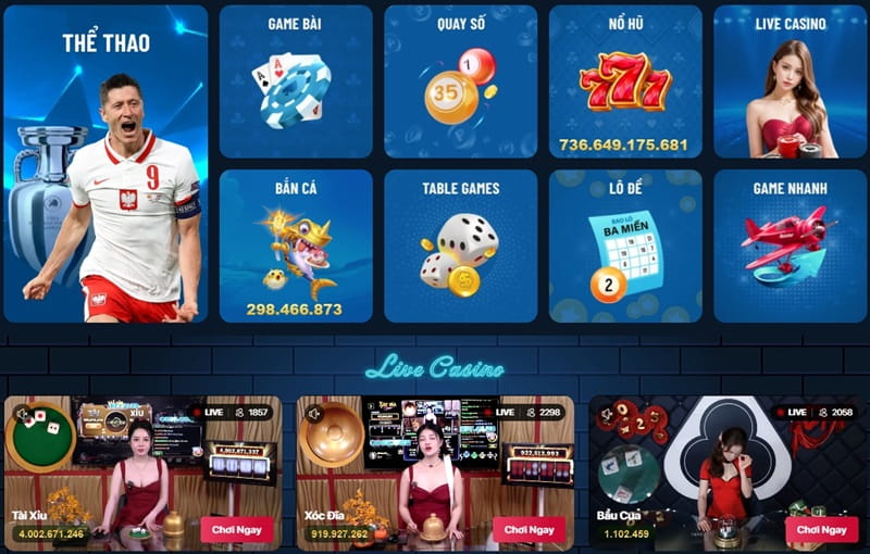 Top 5 sảnh game nổi bật Lucky88 cung cấp