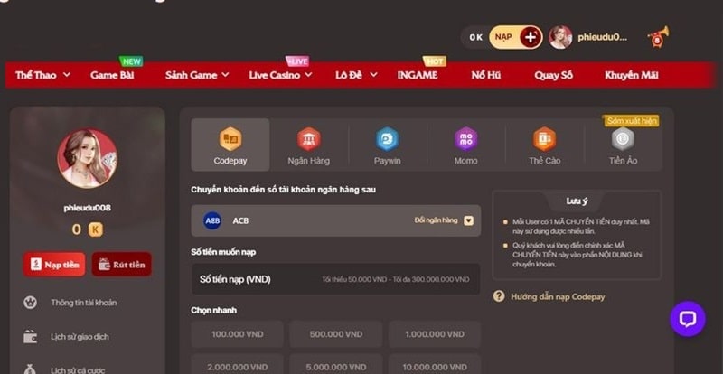 Các phương thức nạp tiền chơi cá cược tại Xo88